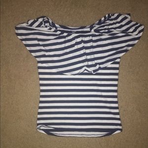 Off the shoulders striped T-shirt for girls